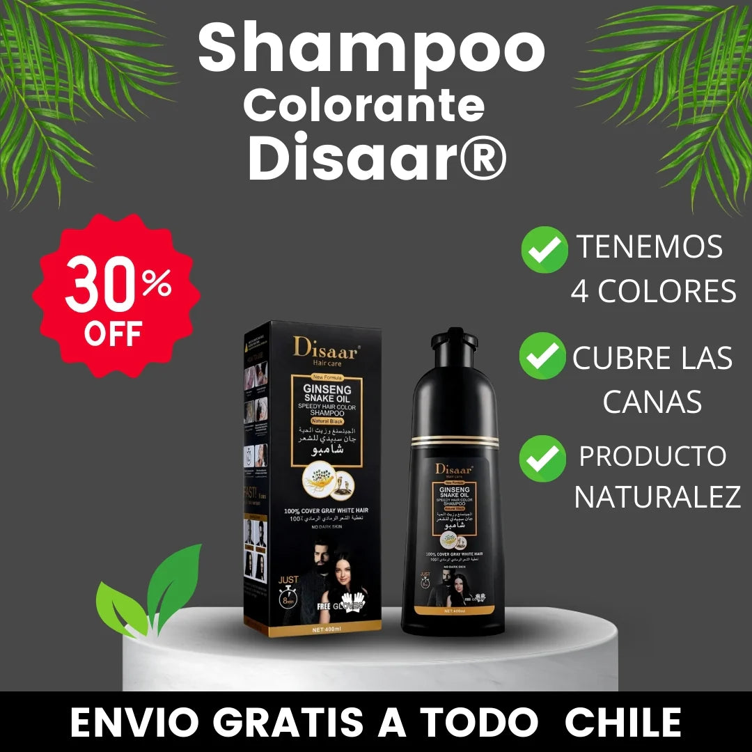SHAMPOO DISAAR® – CUBRE CANAS AL INSTANTE CON ESTA FÓRMULA 100% NATURAL